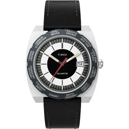 Timex World Time Reissue TW2V69500 Zegarek męski na czarnym pasku