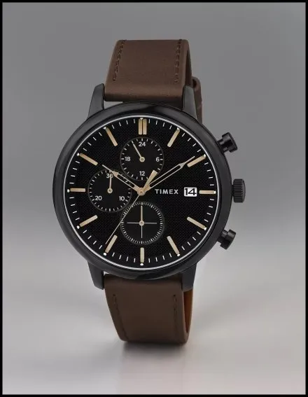 Timex Chicago Chronograph TW2W13200 męski zegarek z brązowym paskiem