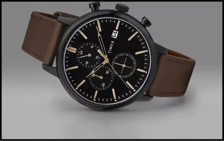 Timex Chicago Chronograph TW2W13200 męski zegarek z brązowym paskiem