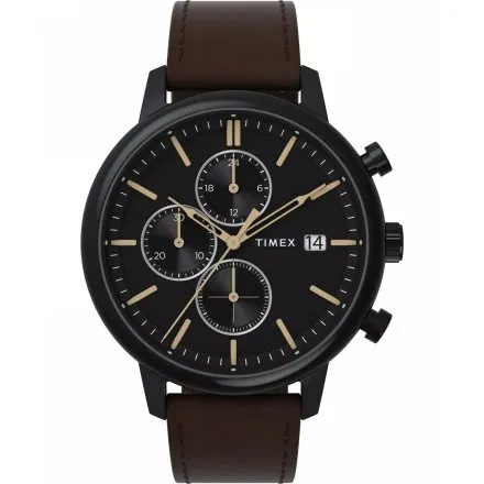 Timex Chicago Chronograph TW2W13200 męski zegarek z brązowym paskiem
