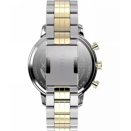 Timex Chicago Chronograph TW2W13300 męski zegarek srebrno-złoty