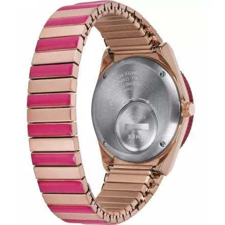 Timex Q TW2W41000 Zegarek Damski Różowozłoty z różową tarczą