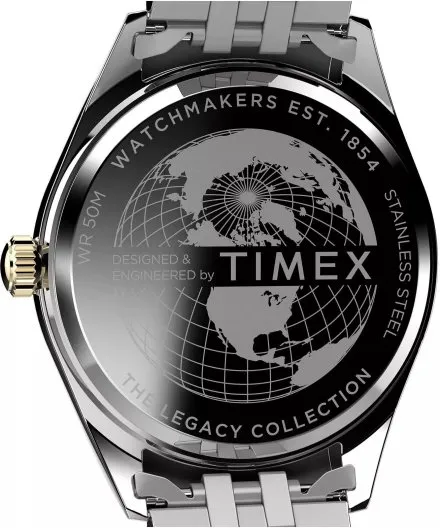 Timex Legacy Day and Date TW2W42800 Zegarek Męski Srebrno-Złoty na bransolecie 