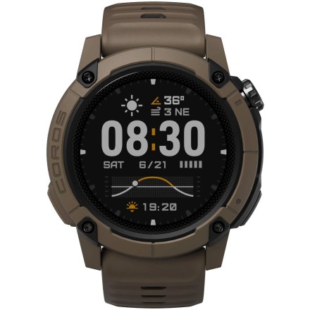 Coros Nomad brązowy smartwatch z GPS wojskowy