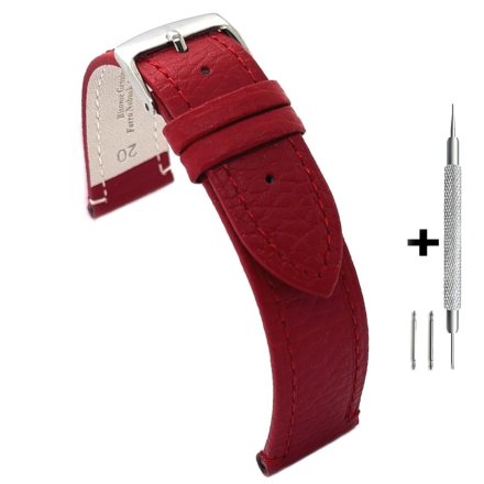 Bordowy pasek 16 mm skórzany DILOY 178.16.4 + GRATIS dwa teleskopy i narzędzie