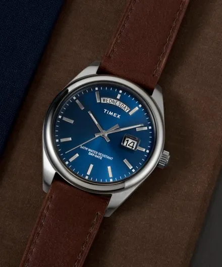 Timex Legacy TW2W57200 Zegarek męski srebrny z niebieską tarczą