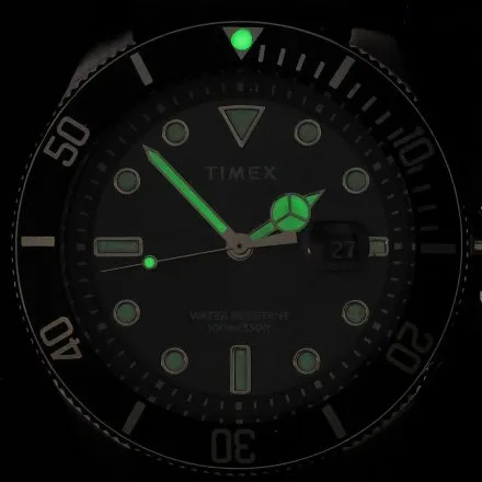 Timex Harborside Coast TW2W62700 Zegarek męski srebrny na niebieskim pasku