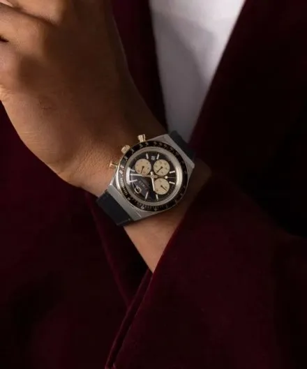 Timex Q Chronograph TW2W64300 zegarek męski na czarnym pasku