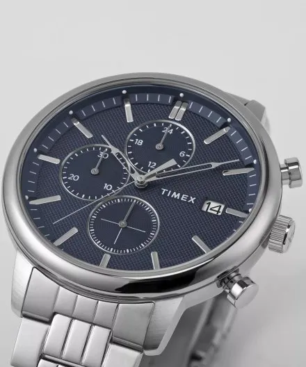 Timex City Chicago TW2W67900 męski zegarek na srebrnej bransolecie
