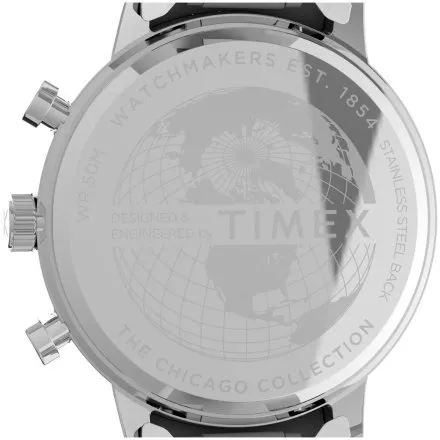 Timex City Chicago TW2W67900 męski zegarek na srebrnej bransolecie