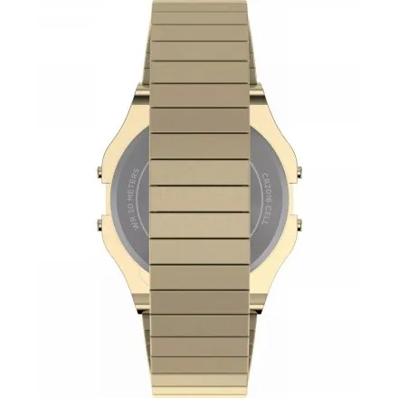 Timex T80 TW2W68100 Vintage Retro męski damski zegarek złoty z wyświetlaczem