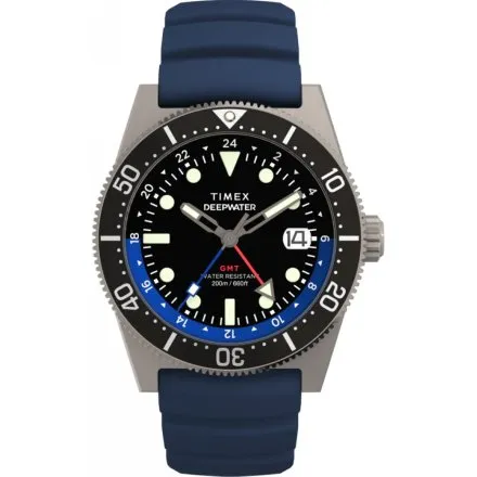 Timex Deepwater Reef 200 GMT TW2W75100 Zegarek męski na niebieskim pasku do pływania