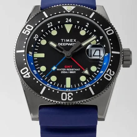 Timex Deepwater Reef 200 GMT TW2W75100 Zegarek męski na niebieskim pasku do pływania