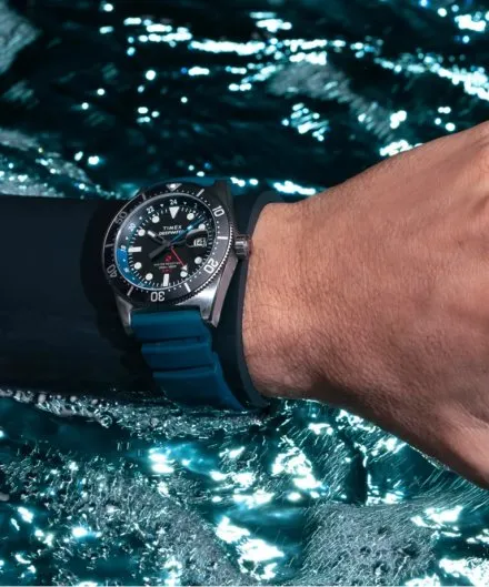 Timex Deepwater Reef 200 GMT TW2W75100 Zegarek męski na niebieskim pasku do pływania