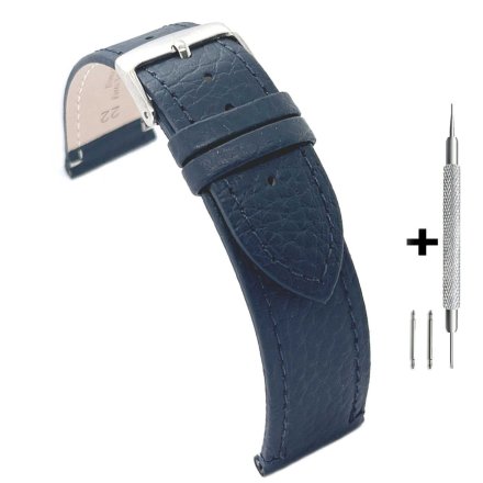 Granatowy pasek 18 mm skórzany DILOY 178.18.5 + GRATIS dwa teleskopy i narzędzie