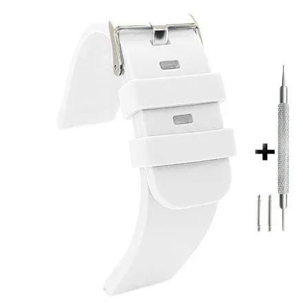 Biały pasek 22 mm kauczukowy DILOY SBR40.22.22 + GRATIS dwa teleskopy i narzędzie