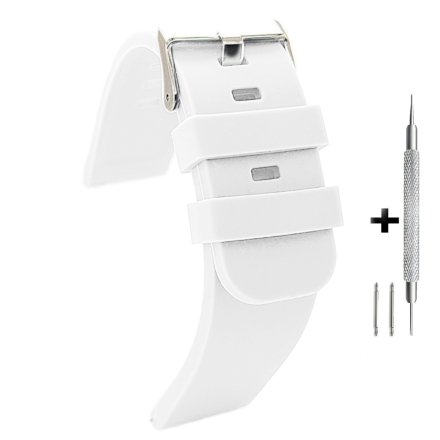 Biały pasek 24 mm kauczukowy DILOY SBR40.24.22 + GRATIS dwa teleskopy i narzędzie