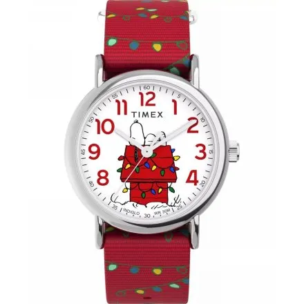 Timex X Peanuts Weekender Holiday TW2W80800 Zegarek Damski Męski na pasku