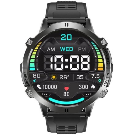 Rubicon RNCF40 czarny smartwatch z ciśnieniomierzem i kompasem SMARUB091