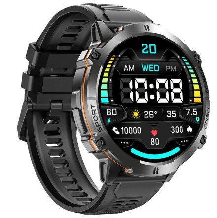 Rubicon RNCF40 czarny smartwatch z ciśnieniomierzem i kompasem SMARUB091