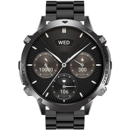 Rubicon RNCF40 czarny smartwatch bransoletą z ciśnieniomierzem i kompasem SMARUB092