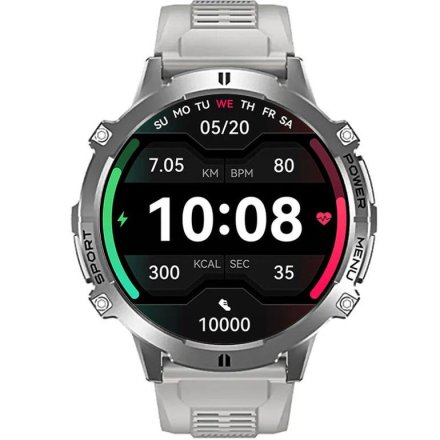 Rubicon RNCF40 srebrny smartwatch z ciśnieniomierzem i kompasem SMARUB097