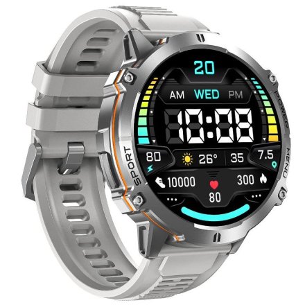 Rubicon RNCF40 srebrny smartwatch z ciśnieniomierzem i kompasem SMARUB097