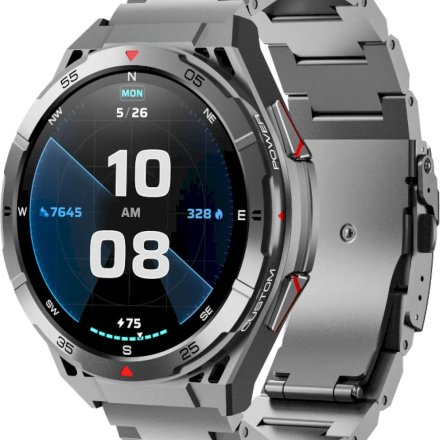 Rubicon RNCF41 srebrny smartwatch na bransolecie GPS AMOLED SMARUB100