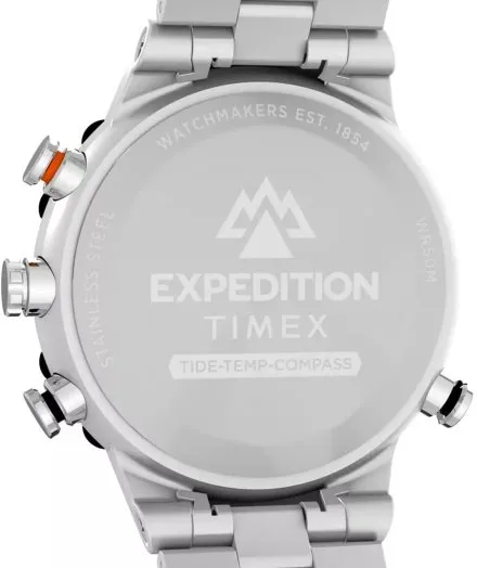 Timex Expedition Tide Temp Compass TW2Y12900 Zegarek Męski srebrny na bransolecie