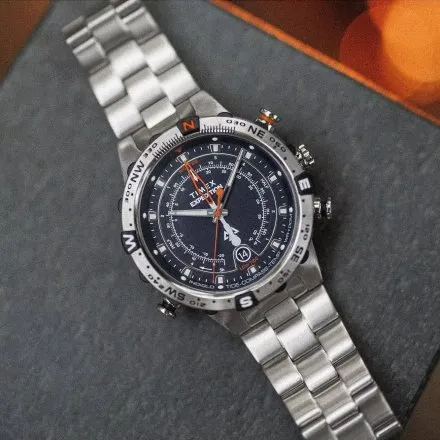 Timex Expedition Tide Temp Compass TW2Y12900 Zegarek Męski srebrny na bransolecie