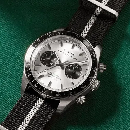 Timex Waterbury Heritage Chronograph TW2Y35500 Zegarek męski srebrny na pasku