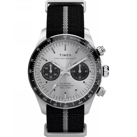 Timex Waterbury Heritage Chronograph TW2Y35500 Zegarek męski srebrny na pasku