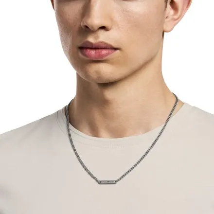Emporio Armani Eagle Logo naszyjnik męski srebrny EGS3188040