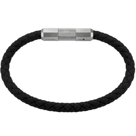 Fossil Knox bransoletka męska skórzana czarna JF04884040