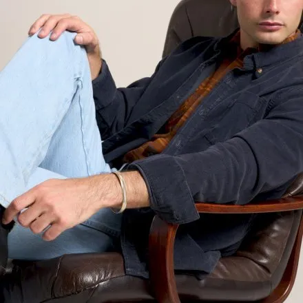 Fossil Machine bransoletka sztywna mankietowa srebno-złota JF04916998