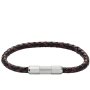 Fossil Machine bransoletka męska pleciona skórzana brązowo-czarna JF04918040