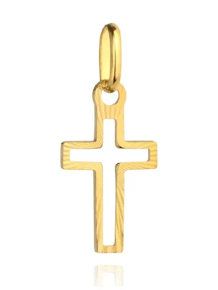 Zawieszka złoty krzyżyk diamentowany mały • Złoto 585 0.52 g