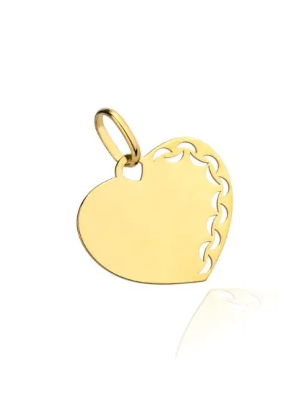 Złota zawieszka wisiorek serce ażurowe • Złoto 585 0.66 g