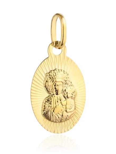 Medalik złoty Matka Boska Częstochowska diament • Złoto 585 0.63 g