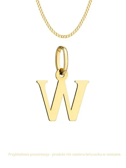Zawieszka złota literka W • Złoto 585 0.32 g