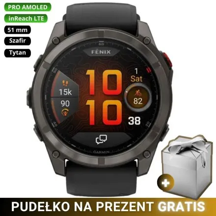 Zegarek Garmin Fenix 8 PRO 51mm AMOLED LTE Czarny Tytanowy 010-03199-01 + GRATIS PUDEŁKO!