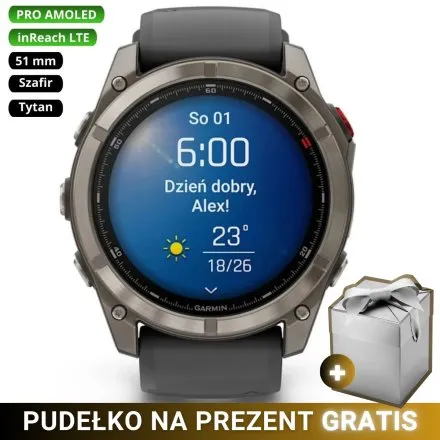 Zegarek Garmin Fenix 8 PRO 51mm AMOLED LTE Tytanowy 010-03199-11 + GRATIS PUDEŁKO!
