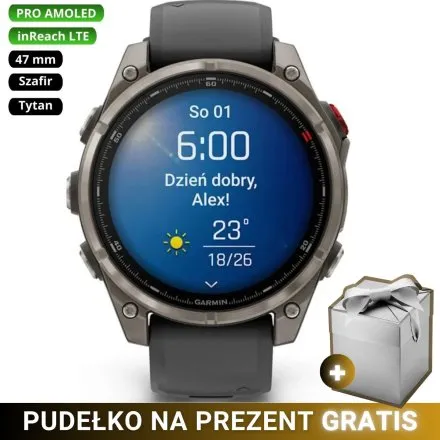 Zegarek Garmin Fenix 8 PRO 47mm AMOLED LTE Tytanowy 010-03198-11 + GRATIS PUDEŁKO!