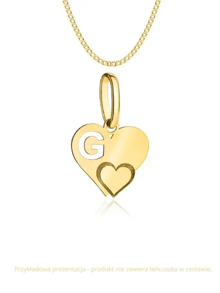  Zawieszka złota literka G z serduszkiem • Złoto 585 0.30 g