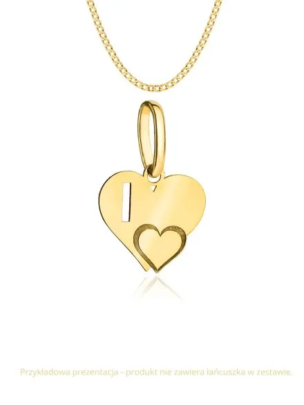  Zawieszka złota literka I z serduszkiem • Złoto 585 0.32 g
