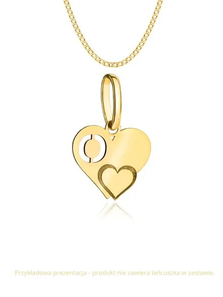  Zawieszka złota literka O z serduszkiem • Złoto 585 0.31 g