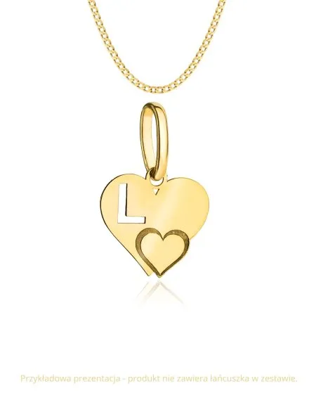  Zawieszka złota literka L z serduszkiem • Złoto 585 0.32 g