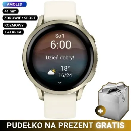 Smartwatch Garmin Venu 4 41 mm złoty damski zegarek sportowy 010-03013-00 + GRATIS PUDEŁKO!