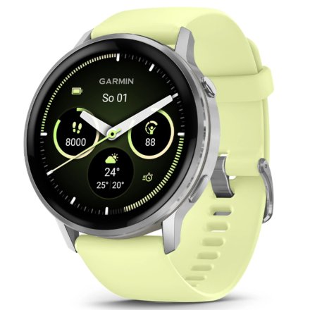 Smartwatch Garmin Venu 4 45 mm srebrno-żółty zegarek sportowy 010-03014-02