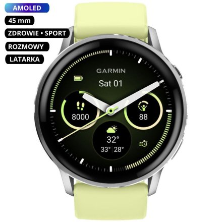Smartwatch Garmin Venu 4 45 mm srebrno-żółty zegarek sportowy 010-03014-02